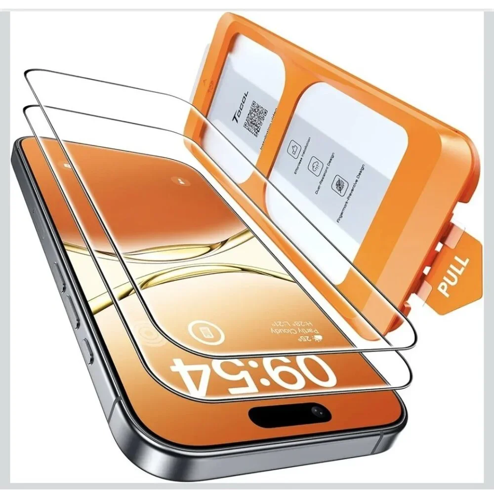 iPhone 16Pro/17 Screen Protector 6.3 inch 9H Hardness Military Grade 2 Pack